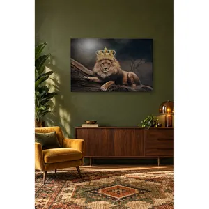 Impression sur toile du roi lion couronné d'or de Fida - Product Image 4