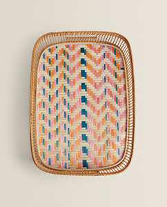 Handmade Food Dining Trays <b>Decor</b> Bamboo Rattan Tray Home Organization Products Home <b>Decor</b> Accent - Product Image 2