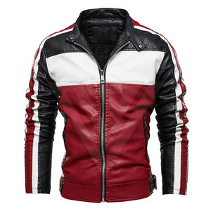 OEM diseño personalizado clásico de la motocicleta chaqueta de cuero Bikers hombres vegano Zip up cuero PU chaquetas para hombres - Product Image 1