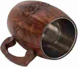 Tasse à vin en céramique Knight Goblet Tankard en bois pour ustensiles de cuisine et restaurants - Product Image 2