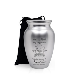 Mini urnas personalizadas, recuerdo conmemorativo decorativo de acero inoxidable con urnas conmemorativas de elefante bebé para bebé, urna personalizada - Product Image 1