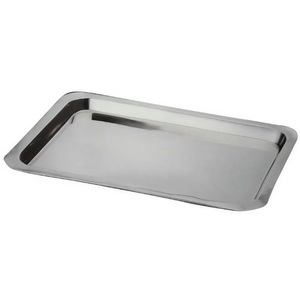 Plateau de service rectangulaire en acier inoxydable de haute qualité, plateau de présentation alimentaire en métal, léger avec poignée, pour mariage, cuisine et maison - Product Image 1