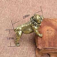 Figurine de chien en laiton et résine, tête oscillante, petite décoration, style antique nautique doré, personnalisable, pour la maison, support pour animaux de compagnie, décoration de bureau