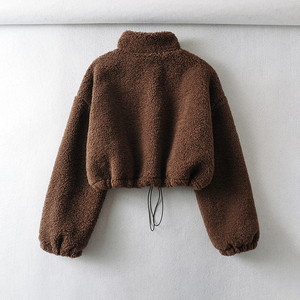 Streetwear décontracté Veste d'hiver en polaire Sherpa personnalisée de haute qualité pour l'extérieur pour les femmes Veste polaire Sherpa à fermeture éclair personnalisée - Product Image 5