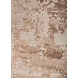 Alfombra Kavi Ivory de Lana y Seda de Bambú Anudada a Mano con Patrón Abstracto para Decoración de Sala de Estar o Pasillo, Tamaño 9x12 - Esk-431 - Product Image 3