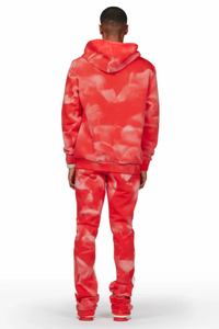 Survêtement personnalisé vintage à fermeture éclair et délavé à l'acide pour hommes, sweat à capuche d'hiver avec pantalon de survêtement évasé à jambe droite, ensemble de jogging - Product Image 4