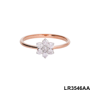 Elegant Women's 14K Gold Rhodium Plated Natural Diamond Classic Floral <b>Ring</b> Clustered Brilliant Cut Diamonds for Anniversary - Product Image 2