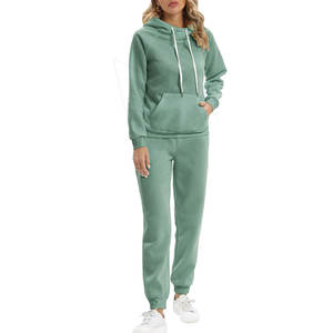 ชุดวอร์มแบบสวมหัวสำหรับผู้หญิงชุดวิ่งสองชิ้นพร้อมเชือกผูกสำหรับฤดูหนาวดีไซน์ใหม่ - Product Image 3