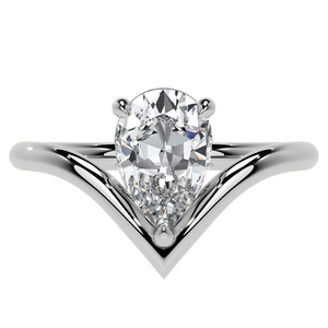 Gorgeous Pear Cut Moissanite Diamond <b>Solitaire</b> <b>Ring</b> with Freshwater Pearl Prong Setting Constellation Shape 925 <b>Silver</b> Plating - Product Image 4