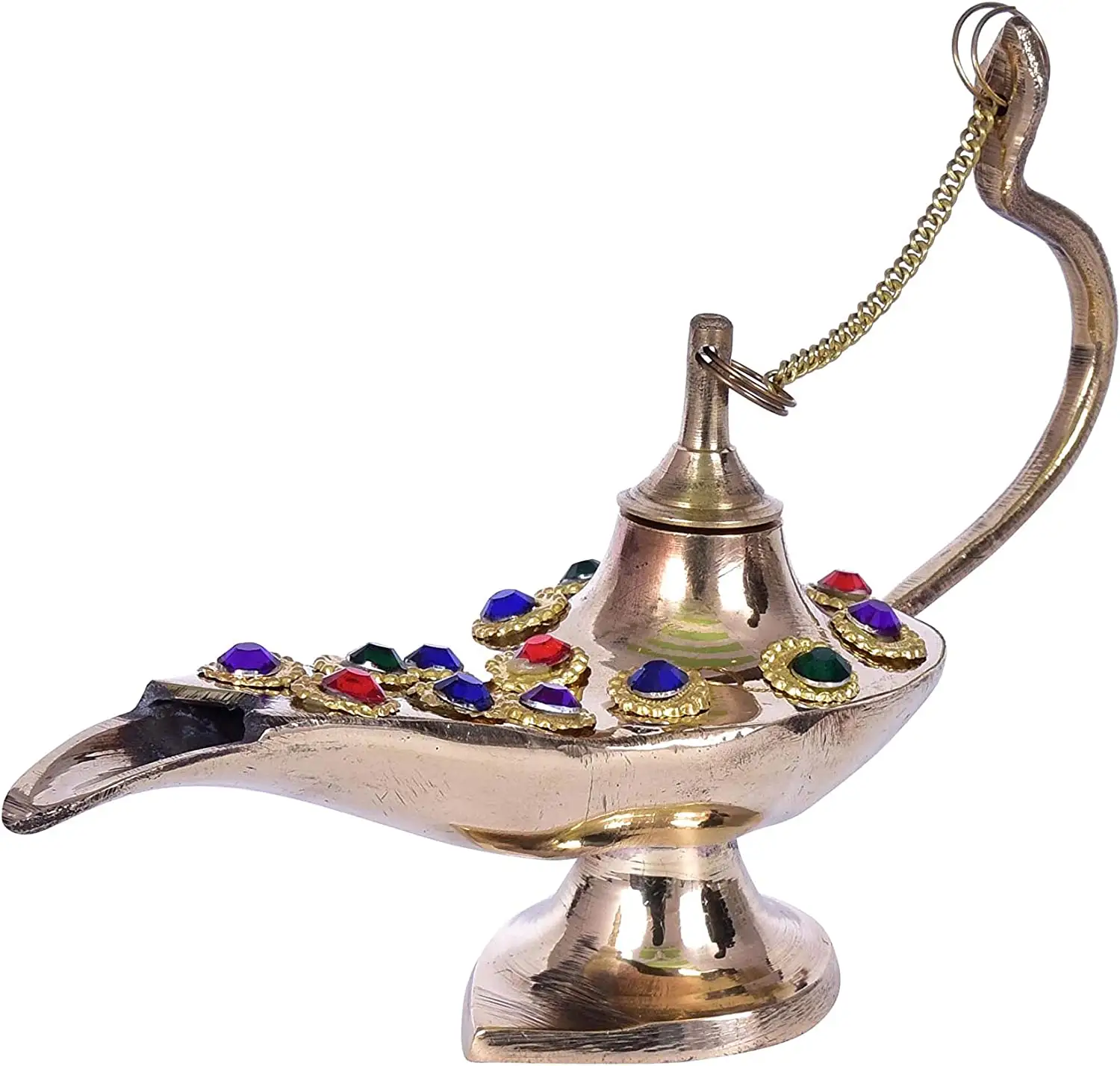 Einzigartiges Design Messing Aladdin Chirag Genie Lampe Perlen fertige Chirag Öllampe für Zuhause und Büro