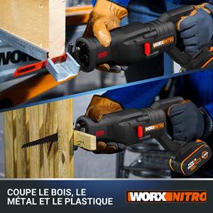 Sierra de sable inalámbrica de 20 V, grado DIY, ligera, ergonómica, carrera de 29 mm, motor sin escobillas de 300 mm, velocidad variable para múltiples materiales, batería - Product Image 5