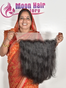 Fournisseur de cheveux humains indiens de la meilleure qualité, 1 frontal lisse, produit de bonne qualité, vente en gros, cheveux vierges bruts, cuticules alignées, à vendre - Product Image 3