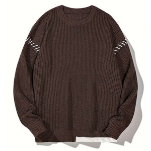 Pulls en laine pour hommes à manches longues, style décontracté, surdimensionnés, chauds pour l'hiver, en vente - Product Image 1