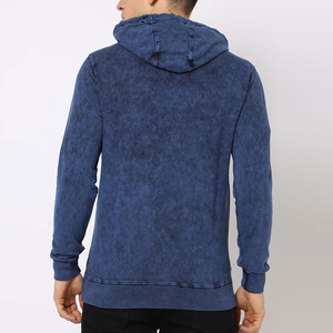 100% coton sweat à capuche en éponge française personnaliser meilleure qualité en détresse lavage à l'acide polaire français éponge à capuche hommes de haute qualité - Product Image 3