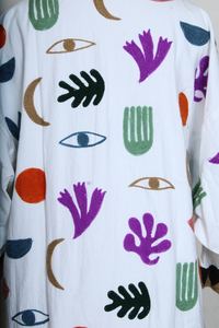 Veste longue en coton d'hiver tissé imprimé Suzani pour femmes Style bohème Vintage - Product Image 6