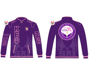 Veste de course en coton brodée pour femmes de la sororité Kapa Epsilon Psi |   Vestes de course en twill de coton brodées pour femmes KEY Sorority - Product Image 5