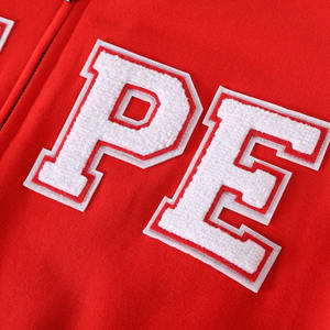 NUPE Varsity Baseball Fleece Tech Fleece Warm Up Jacket chenille embroidery Greek letter Solid <b>Quilted</b> Winter Heated Crop - Product Image 3