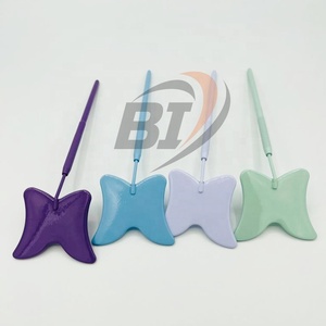 Pinzas de cejas con espejos de pestañas en forma de corazón de mariposa de acero sostenible para extensiones de pestañas - Product Image 5
