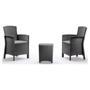 Conjunto de Muebles de Jardín LIDO Terrace de 2 Plazas en Polipropileno, Color Antracita, Colección 9121-Bica - Product Image 1
