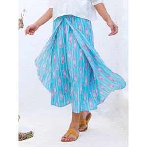 Pantalon palazzo taille haute en modal froissé – Respirant, longueur genou, style cargo évasé - Product Image 3