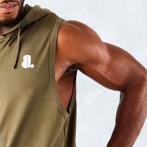 Camiseta sin Mangas para Hombre con Bordado y Tejido de Fibra de Bambú y Algodón para Entrenamiento - Product Image 6