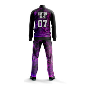 Vente en gros de pantalons zippés en polyester 100%, vêtements de sport imprimés par sublimation, ensembles de survêtements à col montant pour l'automne - Product Image 3