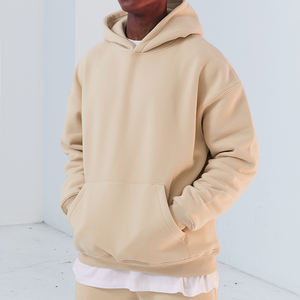 Ropa esencial de invierno Sudadera con capucha cálida de algodón pesado Logotipo personalizado Ropa de calle para hombre Sudaderas con capucha de gran tamaño en blanco - Product Image 3