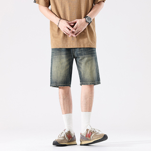 Pantalones cortos de mezclilla Vintage de punto de cintura media para hombre, ropa de calle, rasgados, desgastados, transpirables, de secado rápido, 2024 - Product Image 3