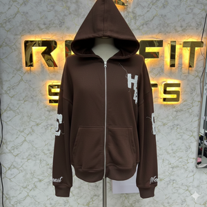 Sweat à capuche personnalisé avec fermeture éclair, coupe parfaite, meilleur matériau, impression en relief, fabrication en usine, prix bas, sweat à capuche pour hommes, sweat à capuche pour hommes - Product Image 3