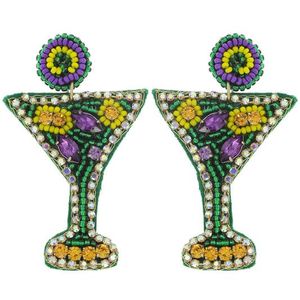 Bijoux fantaisie perle de rocaille boucles d'oreilles brodées pour l'inde boucles d'oreilles multicolores faites à la main pour femmes et filles boucles d'oreilles de fête - Product Image 4