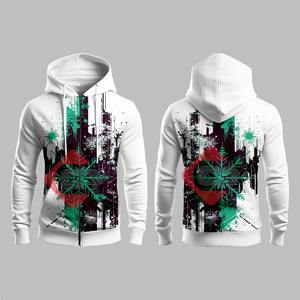 เสื้อฮู้ดแบบสวมหัวสำหรับผู้ชายเสื้อมีฮู้ดแบบซับลิเมชันสะพายไหล่แบบซิปเต็มตัวสำหรับใส่ได้ทั้งชายและหญิง3D โลโก้ตามสั่ง - Product Image 4