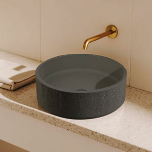 מוהום צורה עגולה בטון צבעוני שירותים יוקרתיים כיור כיור אמבטיה מודרני דלפק רחצה העליון - Product Image 5