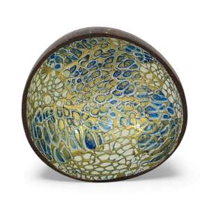 Cuenco de Coco con Incrustaciones de Nácar, Hecho a Mano, Lacado, Natural, Ecológico, Decorativo para el Hogar - Product Image 1