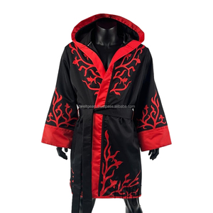 Ensemble de Robes de Boxe Personnalisées en Satin à Capuche pour la Cérémonie du Ring – Vêtements de Boxe Respirants de Haute Qualité – Vente en Gros - Product Image 3