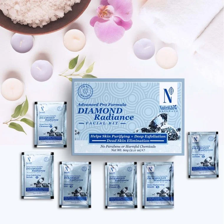 Private Label Advanced Pro Formula Diamond Radiance Facial Kit for Glowing Bright Skin & Anti-Aging | OEM Bulk Wholesale Supply by NUTRIGLOW COSMETICS PRIVATE LIMITED