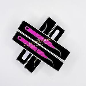 Meilleure pince à épiler de précision pour cils GETUP BROSONS IMPEX GBI-EET - Rose vif/blanc - Acier inoxydable avec revêtement en poudre - Pointe lisse - Product Image 5