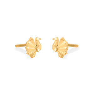 Rose Gold Flower Stud <b>Earrings</b> with Pear-Cut <b>Moissanite</b> and Pearl for Wedding and Engagement - Product Image 4