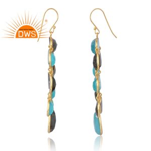 ต่างหูพลอย925สีเงินสเตอร์ลิงและหินลาบราดอไรต์ธรรมชาติสำหรับผู้หญิงเป็นของขวัญ - Product Image 4