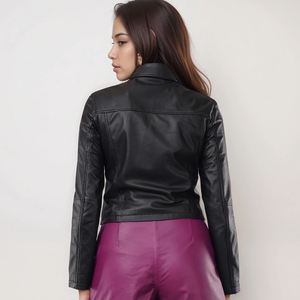 Chaqueta de cuero genuino personalizada para Mujer | Ropa de abrigo clásica para Mujer | Abrigo de moda ajustado | OEM ODM Proveedor al por mayor - Product Image 4