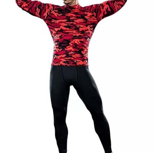 Men's Custom Sublimated Camo <b>MMA</b> <b>Rash</b> <b>Guard</b> Long Sleeve Spandex Polyester Compression UV Protection Washed for Beach Swimming - Product Image 4