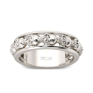 Jeulia Channel Setting Sterling Silver <b>Skull</b> Fashion <b>Ring</b> - Product Image 1