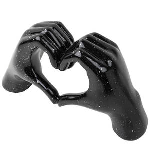 Coeur Forme Noir Couleur Fini Maison Sculpture Décorative Table Accent À La Main Artistique Chambre Table Élégant Décor Article - Product Image 3