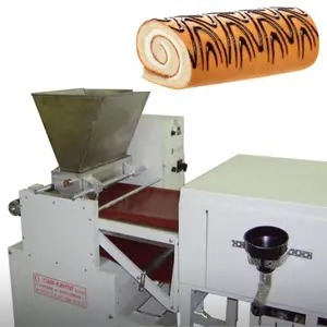 เครื่องผลิตม้วนสวิสระบบคอมพิวเตอร์อัตโนมัติเต็มรูปแบบสายทำเค้กไข่เค้กผลิตภัณฑ์ฟองน้ำยุโรป ISO