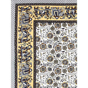 BLOCKS INDIA Sanganeri Print Cotton Viscose Economy <b>King</b> <b>Size</b> Bedsheet Set 18 Decorative <b>Throw</b> Pillows 225 X 270 CM SAPPHIRE - Product Image 4