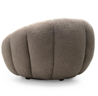 Fauteuil de salon moderne en forme de citrouille avec repose-pieds, chaise d'appoint confortable à base dissimulée pour salon et appartement - Vente en gros