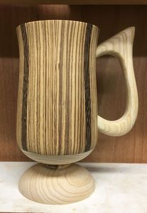 HIGH QUALITY ECO FRIENDLY WOODEN <b>LARGE</b> Tankard Mug <b>Tea</b> Coffee <b>Cup</b> Made of Natural Acacia Wood <b>Cups</b> With Handles - Product Image 5