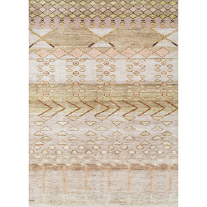 Alfombra de Lana con Patrón Geométrico 'Love Khush' para Uso Doméstico - Product Image 1