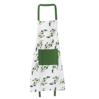 Tablier en coton avec imprimé citron et poche avant pour la cuisine, usage quotidien, lavable en machine, style classique