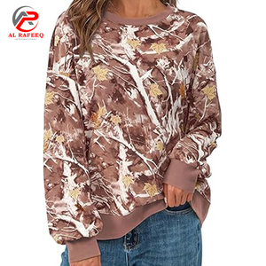 Sudadera de manga larga camuflada para mujer con logotipo personalizado, ropa informal transpirable de alta calidad hecha de algodón de rizo para la oferta de invierno - Product Image 4
