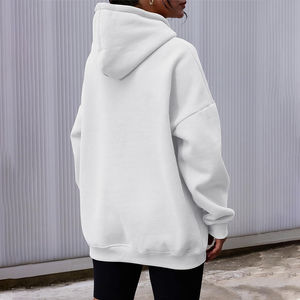 Sweat à capuche baggy surdimensionné pour femmes impression personnalisée motif solide courte longueur vêtements de créateur de mode-vente en gros sweat à capuche vierge - Product Image 3